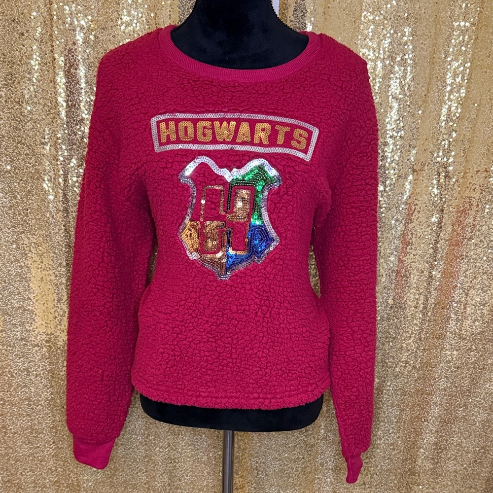 Hogwarts Red-pink Cozy Crew Neck Sweater